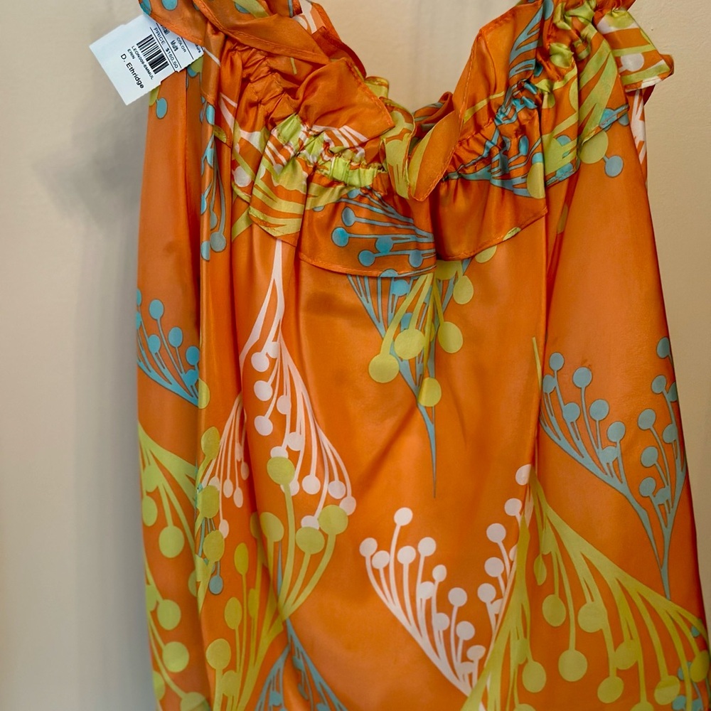 Orange Floral Blouse